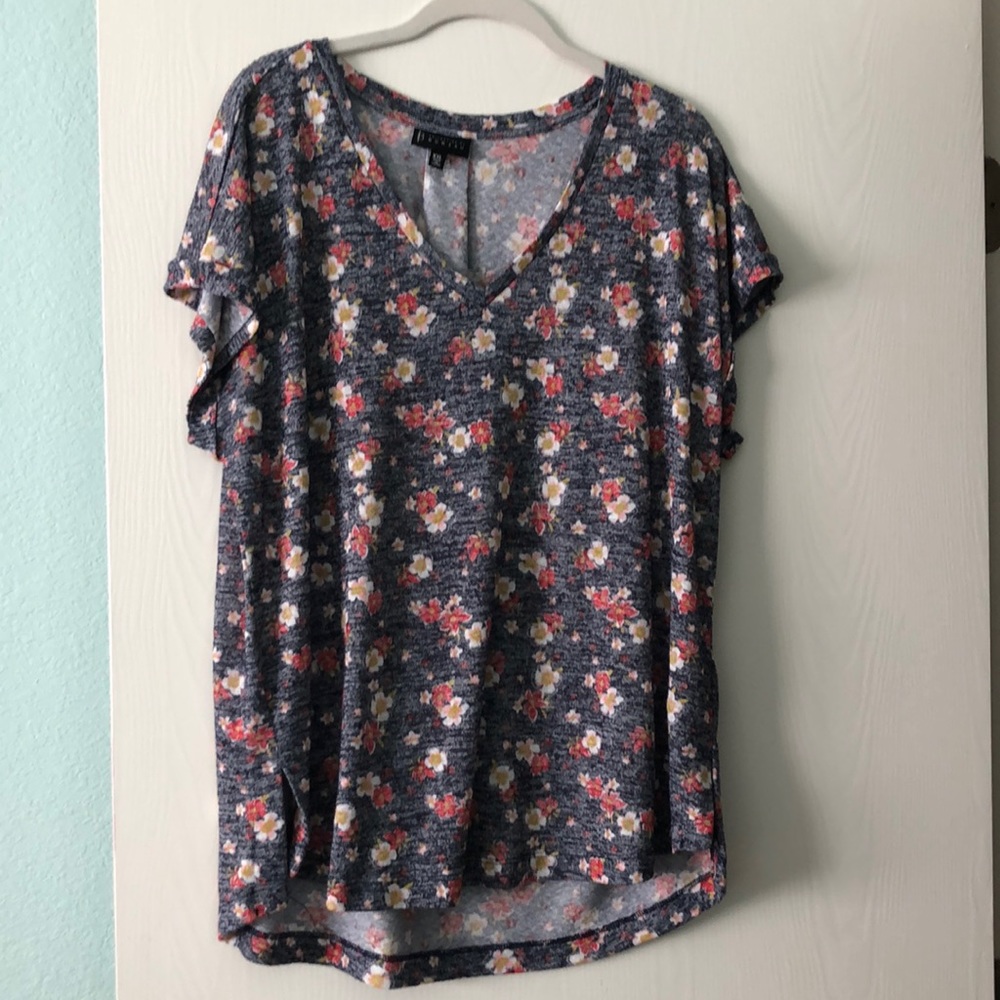 Blue floral T-shirt